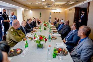 Israeli Defense Minister Katz and President Abdirahman Mohamed Abdullahi Irro meeting